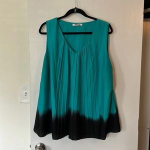 5 for $35 Sale: Dip-dye blouse, DKNYC, Turquoise and Black, size 2x